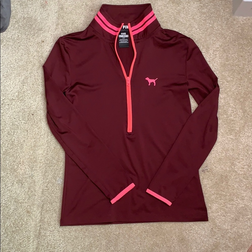 brand: pink and it’s maroon and a fleece type - Picture 1 of 2
